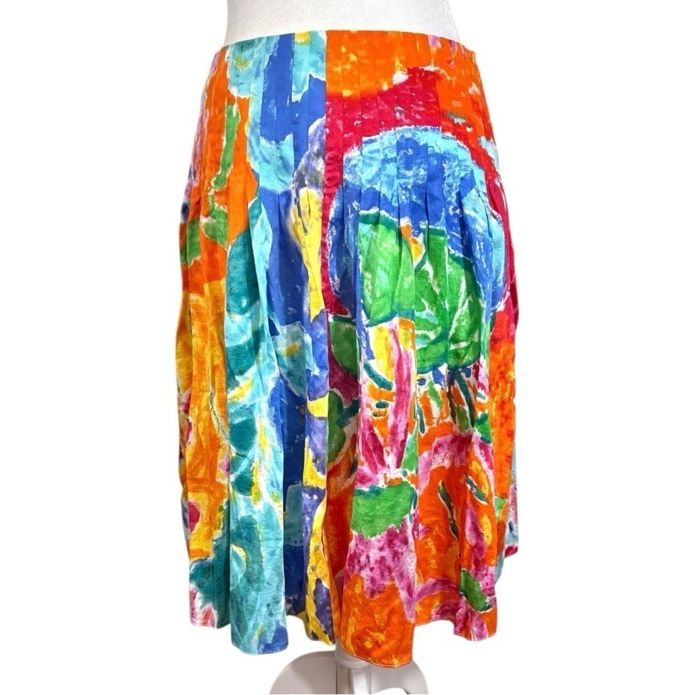 Lauren by Ralph Lauren- Multi Color Pleated Full Skirt- Size 4